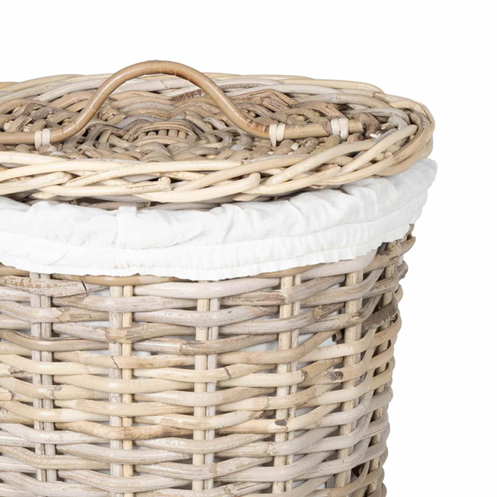 Cesto per la biancheria con coperchio 2 pcs Grigio naturale | homemem39