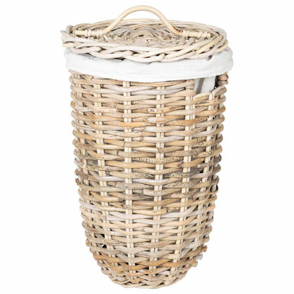 Cesto per la biancheria con coperchio 2 pcs Grigio naturale | homemem39