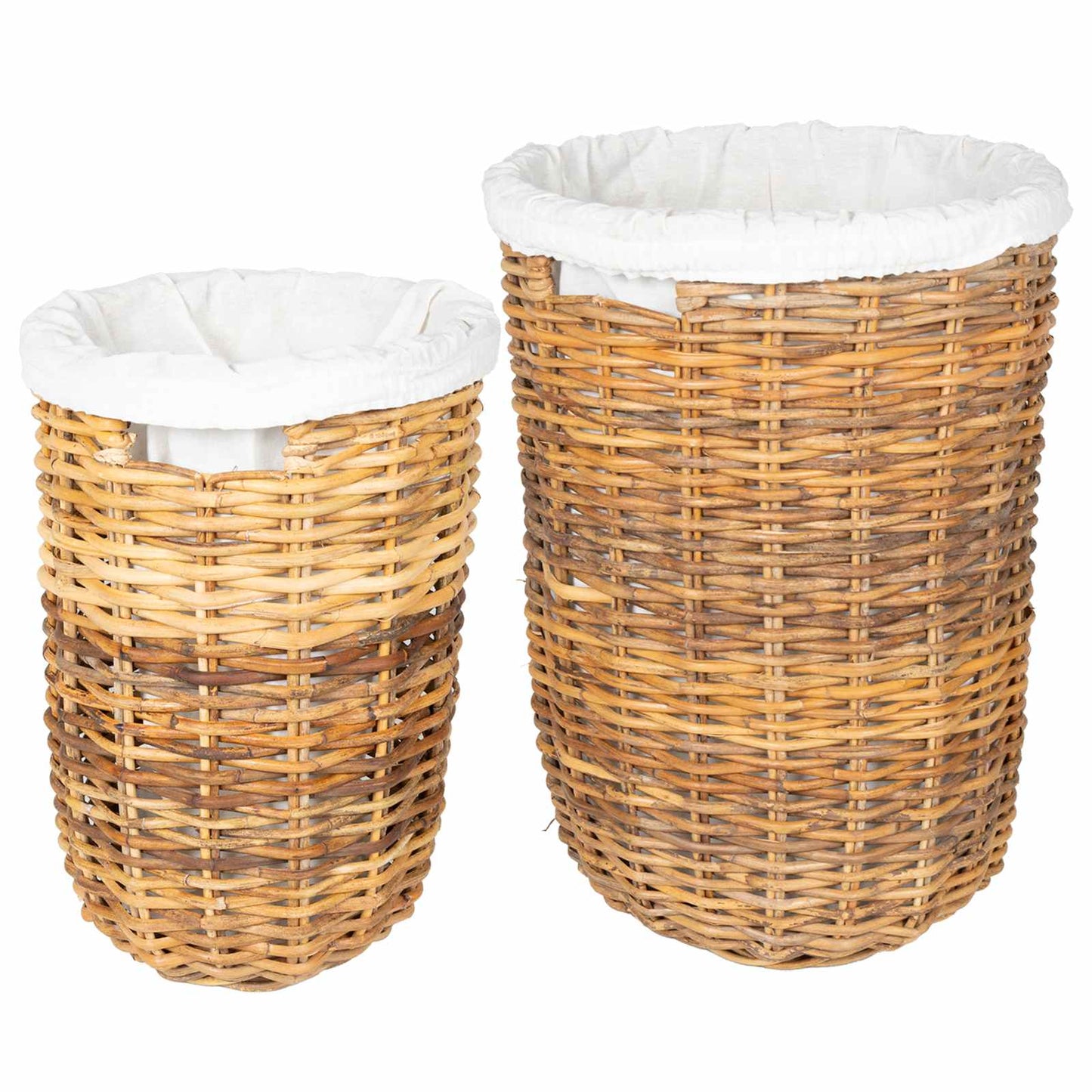 Cesto per la biancheria con coperchio 2 pcs Marrone Naturale | homemem39
