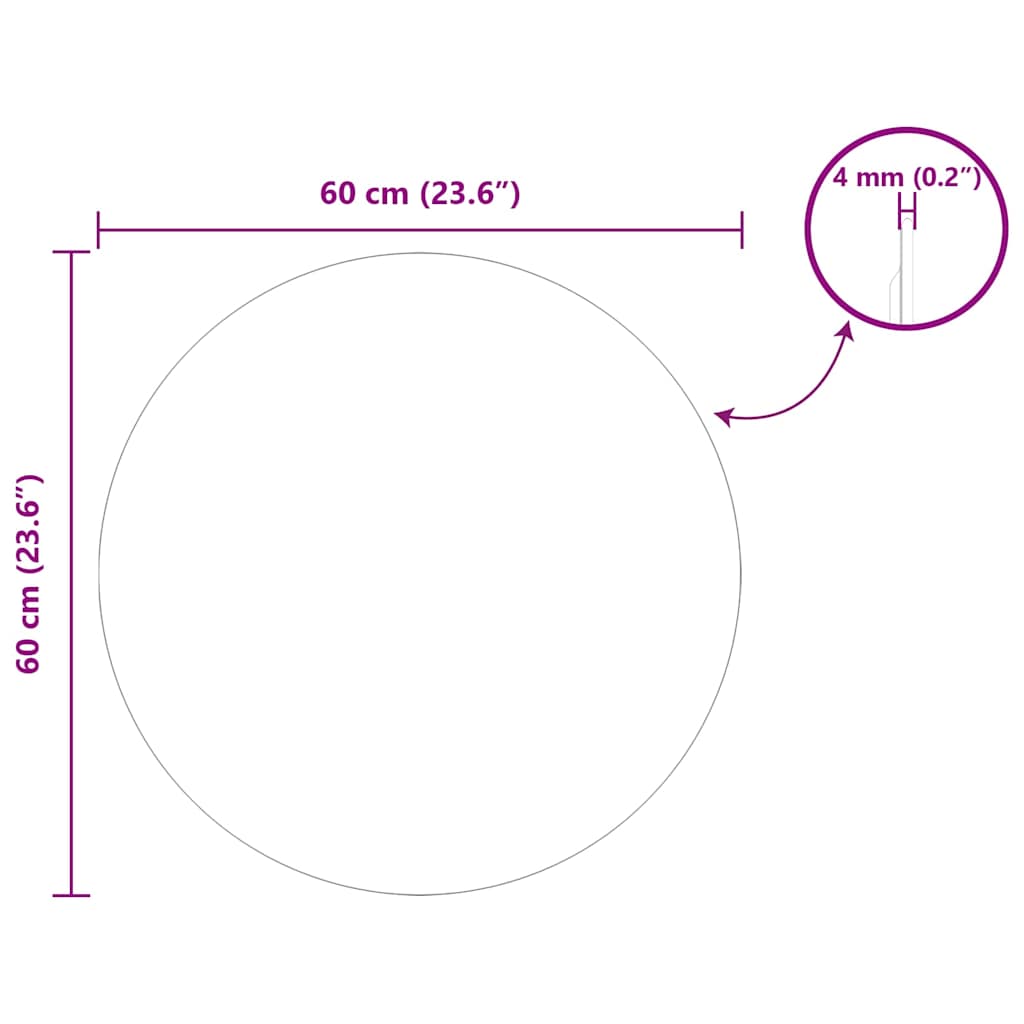Specchio da parete Rotondo Ø 60 cm vetro temperato | homemem39