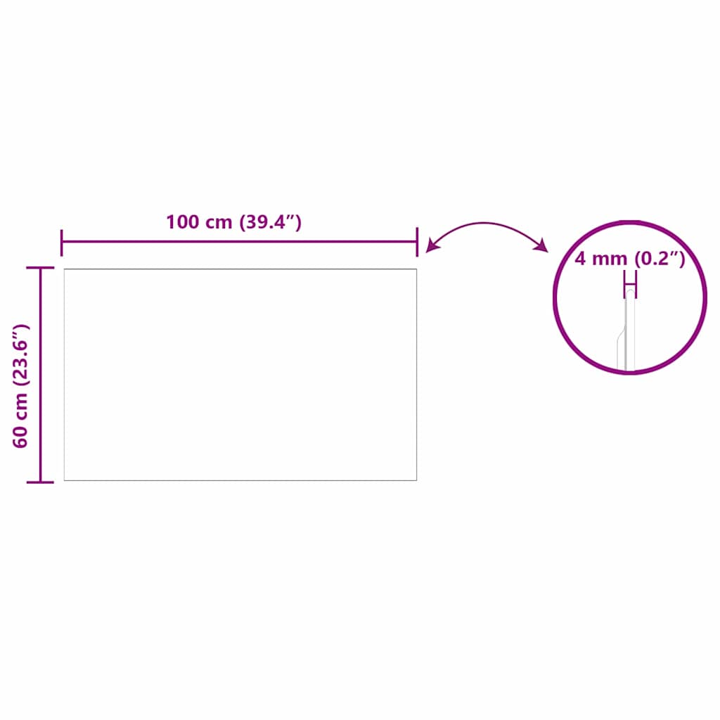 Specchio da parete Rettangolare 100 x 60 cm vetro temperato | homemem39