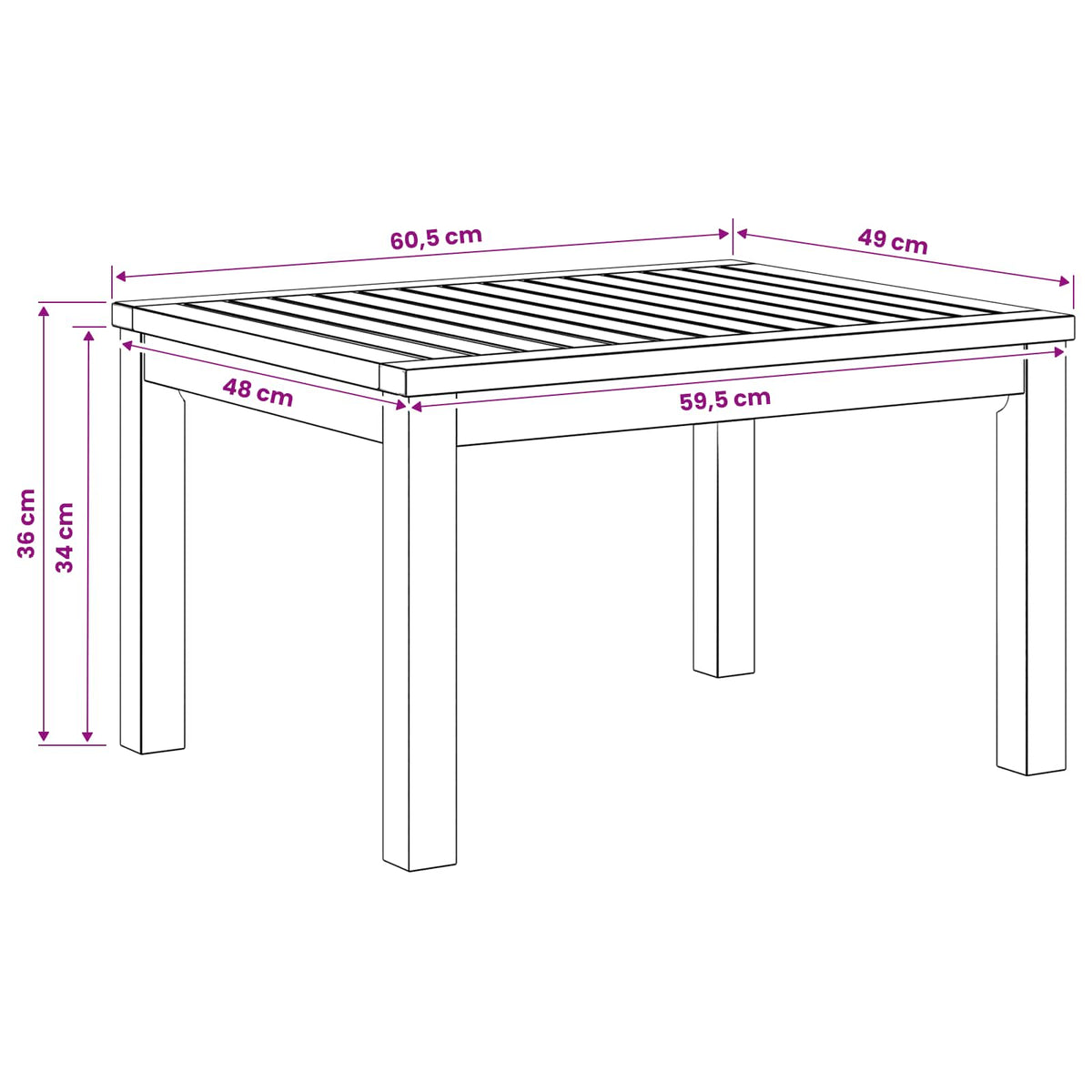 Tavolino da salotto Bianco 49 x 60,5 x 36 cm