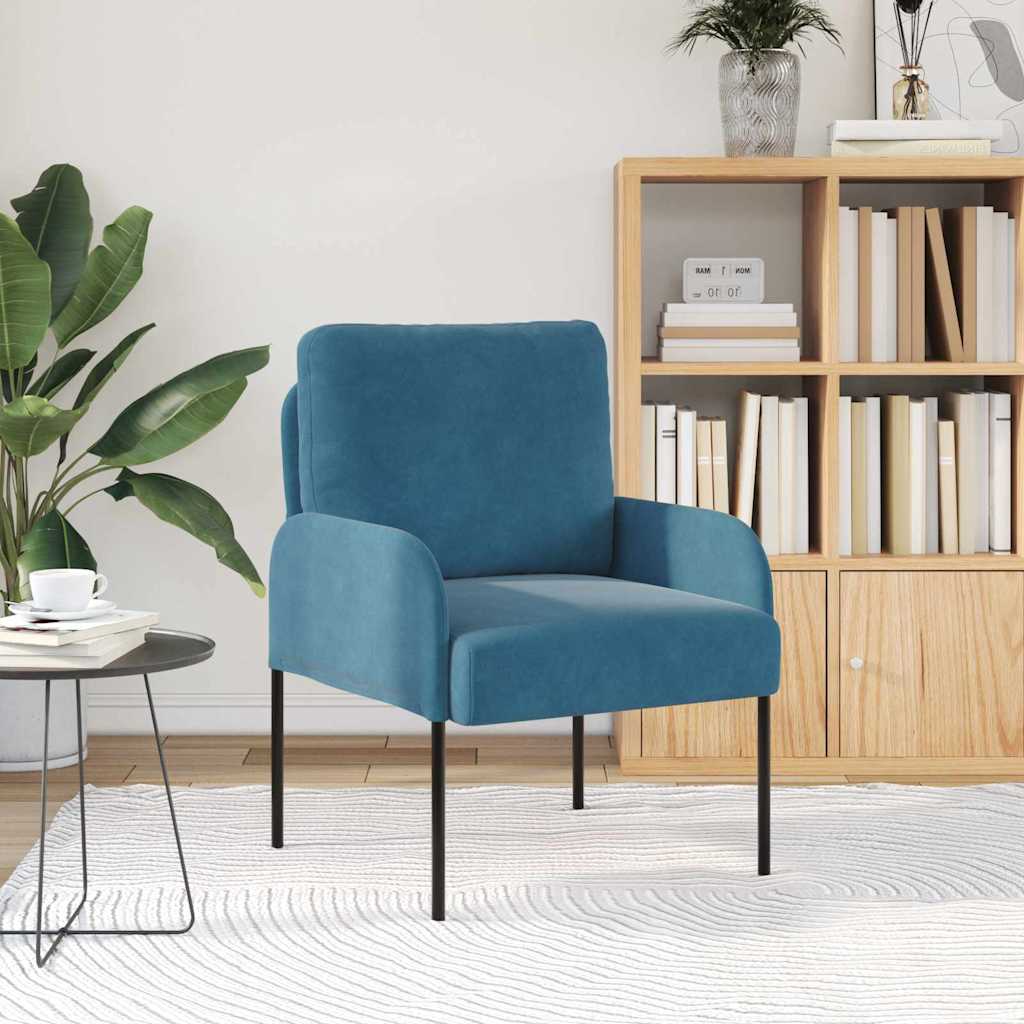 Divani con cuscino 55cm Blu Legno compensato