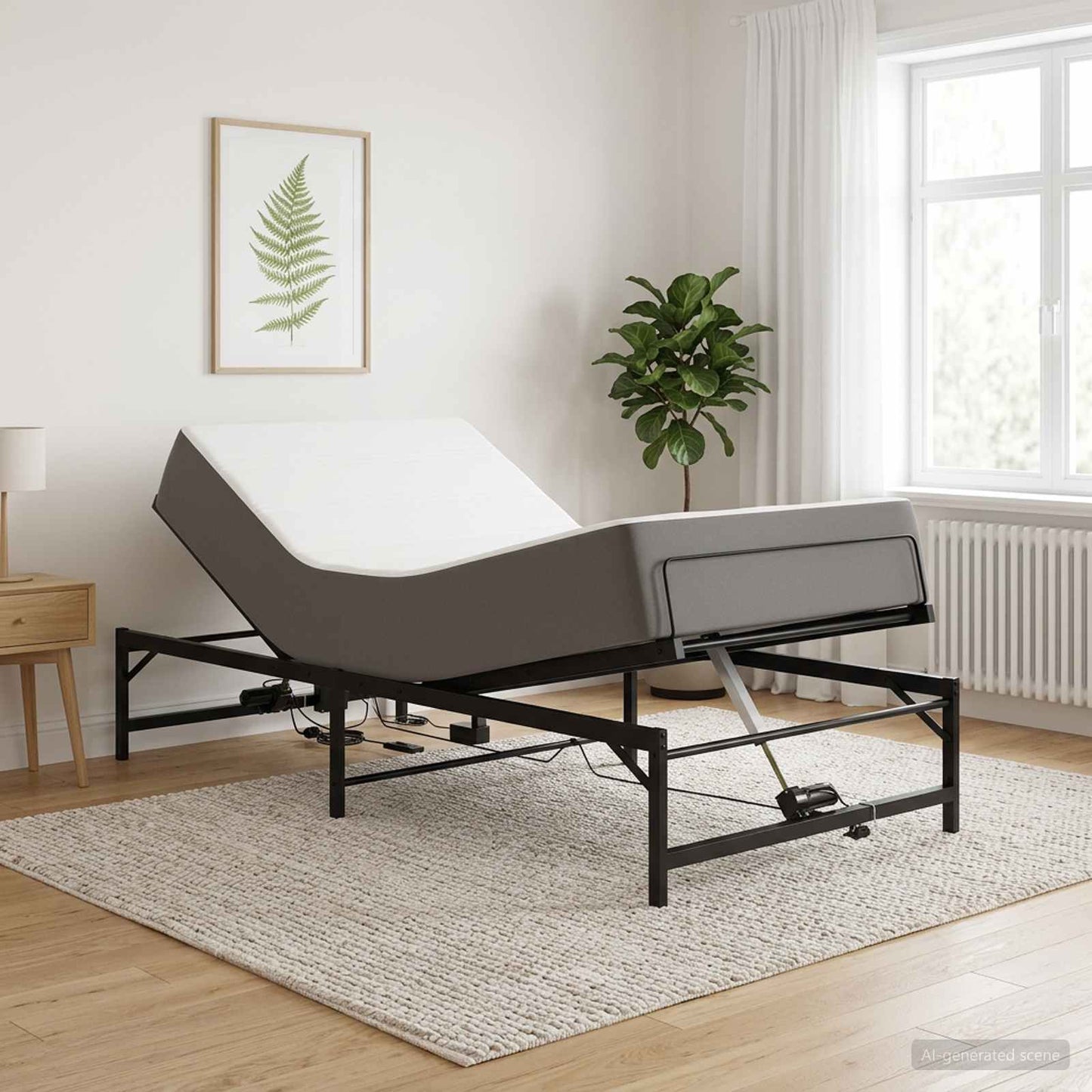 Telaio Letto Elettrico Regolabile Nero 75 x 190 cm Acciaio