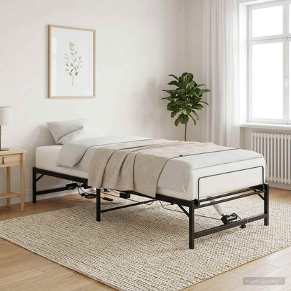 Telaio Letto Elettrico Regolabile Nero 75 x 190 cm Acciaio
