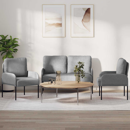Set divani con cuscino 3 pcs Grigio chiaro 115 x 56 x 80 cm