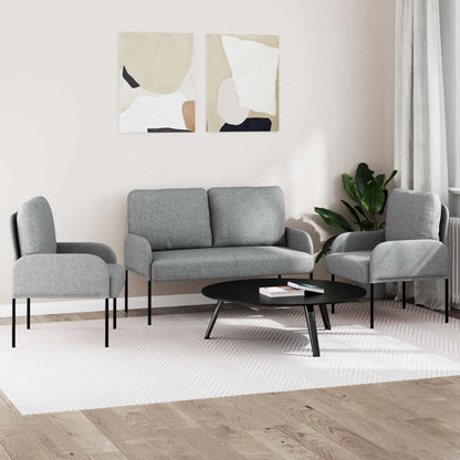Set divani con cuscino 3 pcs Grigio chiaro 115 x 56 x 80 cm | homemem39