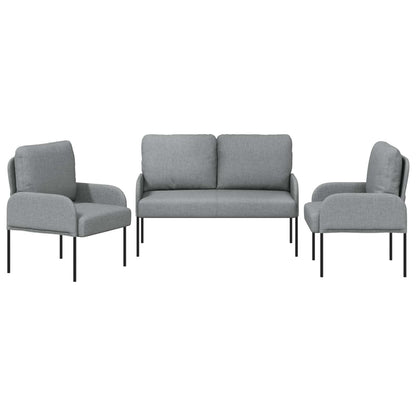 Set divani con cuscino 3 pcs Grigio chiaro 115 x 56 x 80 cm | homemem39