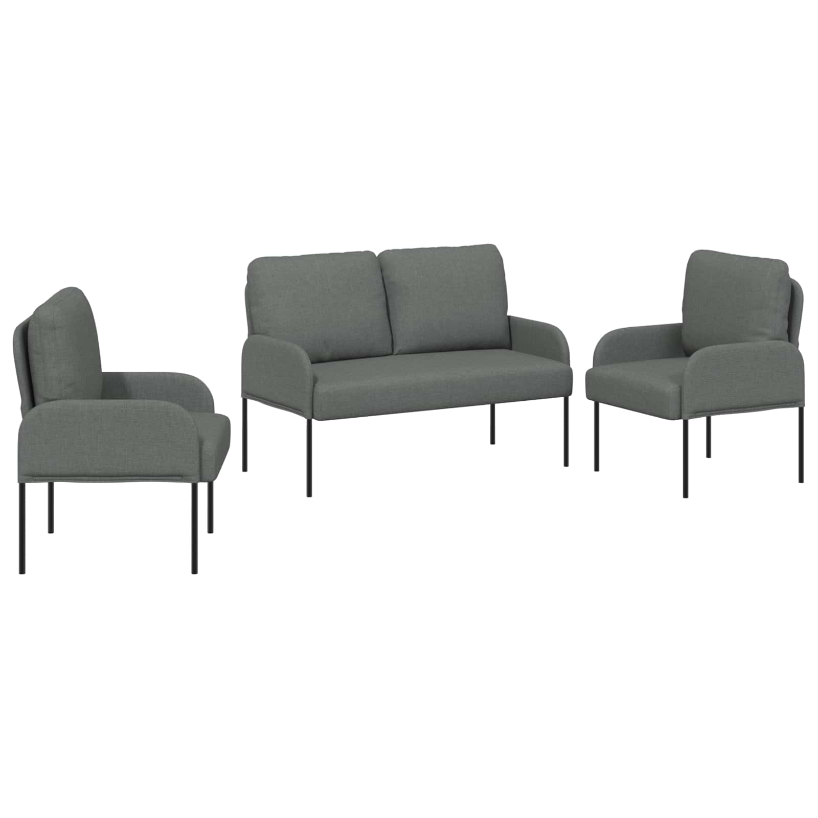 Set divani 3 pcs Grigio scuro 115 x 56 x 80 cm Legno compensato | homemem39