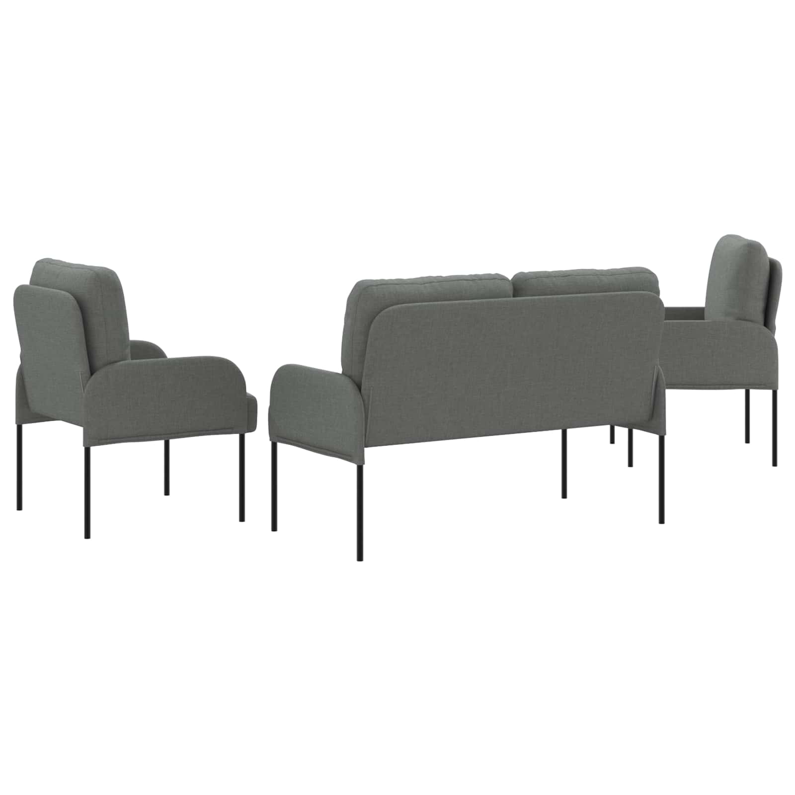 Set divani 3 pcs Grigio scuro 115 x 56 x 80 cm Legno compensato | homemem39
