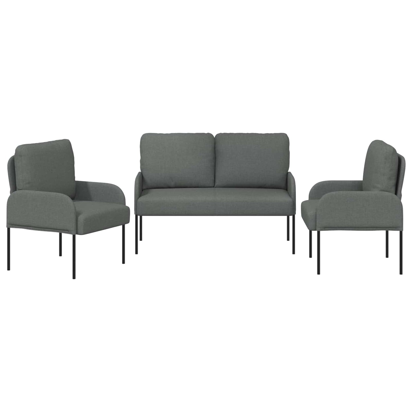 Set divani 3 pcs Grigio scuro 115 x 56 x 80 cm Legno compensato | homemem39