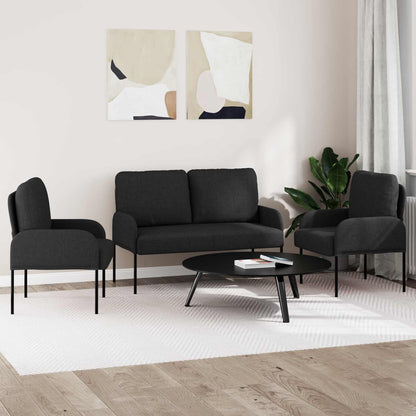 Set divani 3 pcs Nero 115 x 56 x 80 cm Legno compensato | homemem39