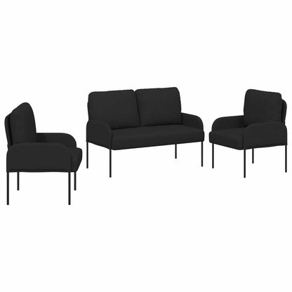 Set divani 3 pcs Nero 115 x 56 x 80 cm Legno compensato | homemem39