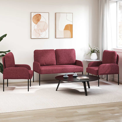 Set divani 3 pcs Rosso Vino 115 x 56 x 80 cm Legno compensato | homemem39