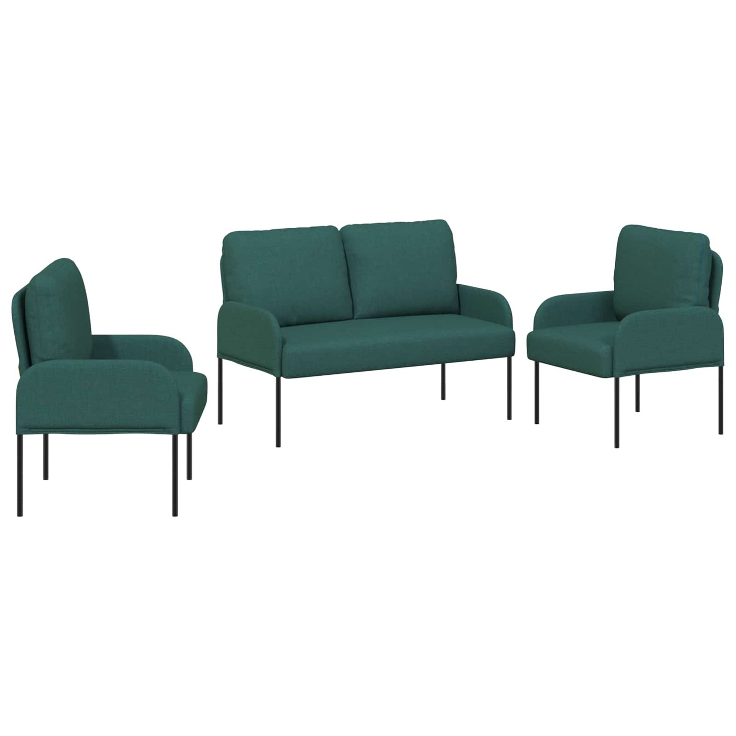 Set divani 3 pcs Verde Scuro 115 x 56 x 80 cm Legno compensato