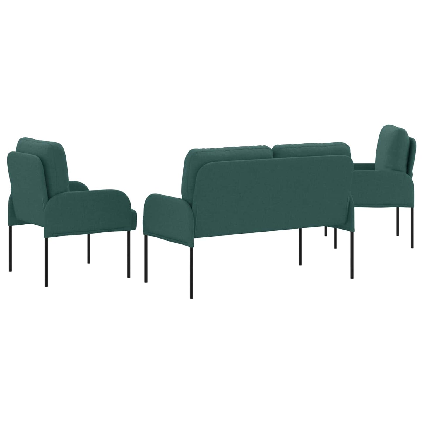 Set divani 3 pcs Verde Scuro 115 x 56 x 80 cm Legno compensato | homemem39