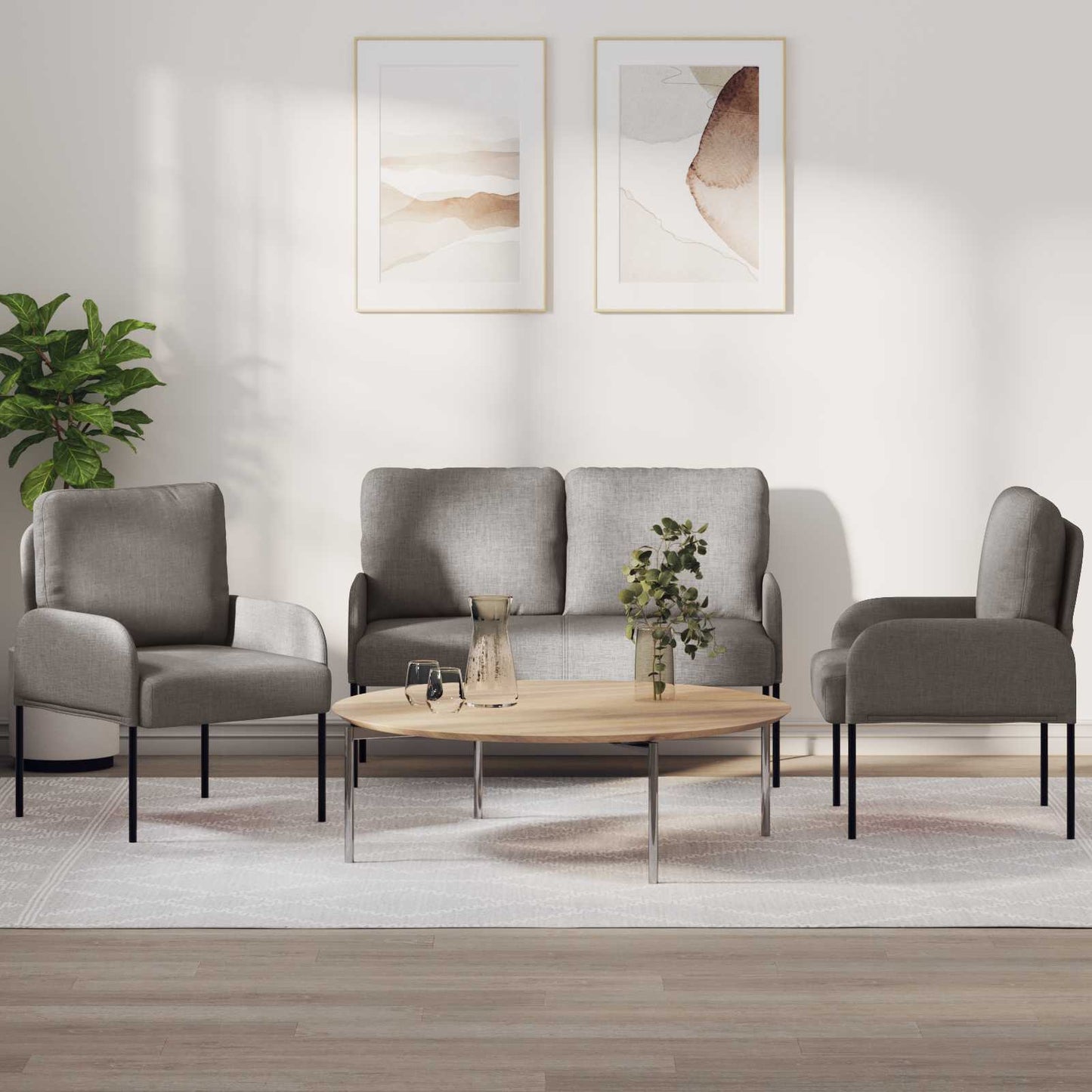 Set divani 3 pcs Talpa 115 x 56 x 80 cm Legno compensato