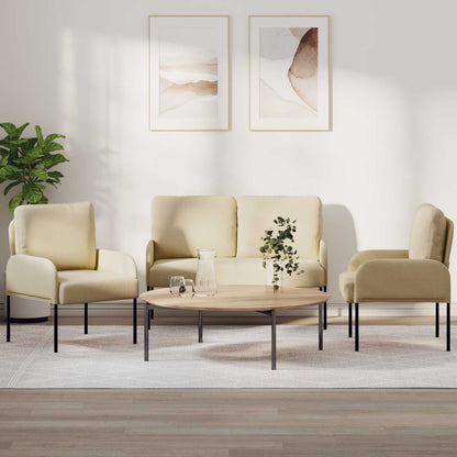 Set divani 3 pcs Crema 115 x 56 x 80 cm Legno compensato