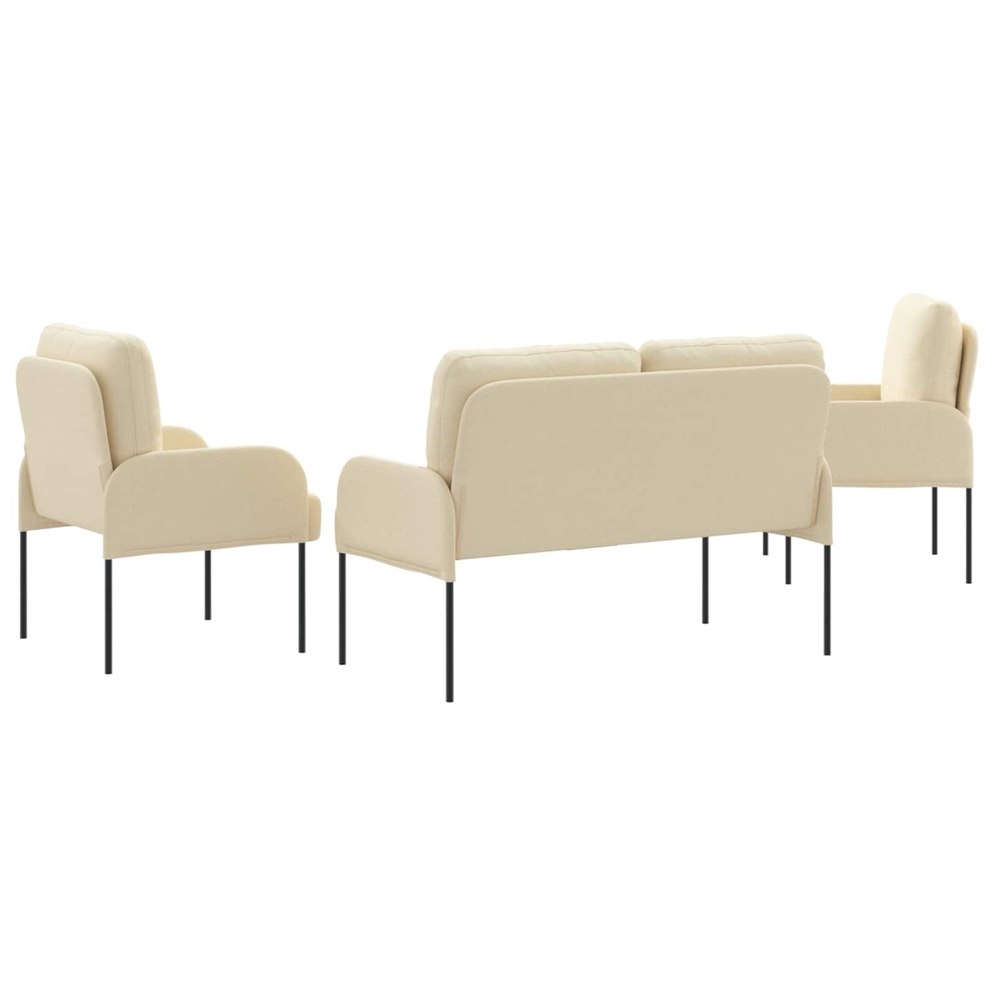 Set divani 3 pcs Crema 115 x 56 x 80 cm Legno compensato | homemem39