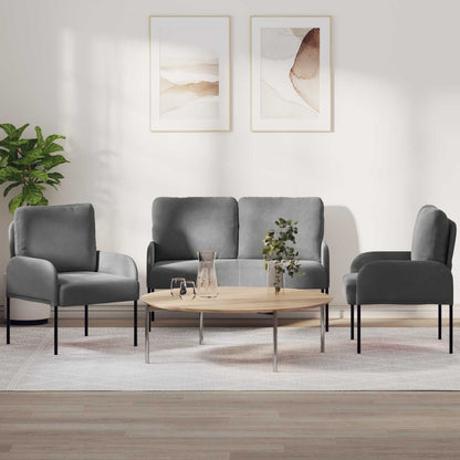 Set divani 3 pcs Grigio scuro 115 x 56 x 80 cm Legno compensato | homemem39
