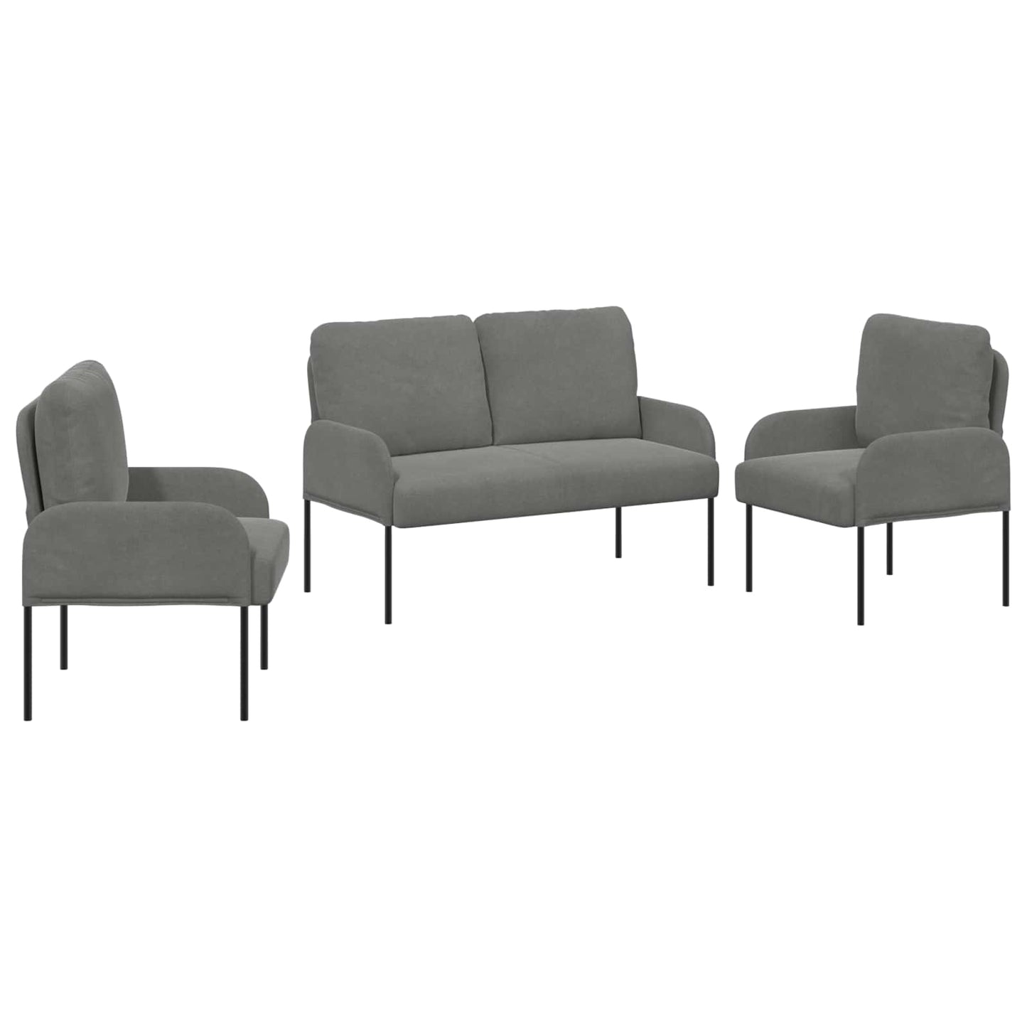 Set divani 3 pcs Grigio scuro 115 x 56 x 80 cm Legno compensato | homemem39