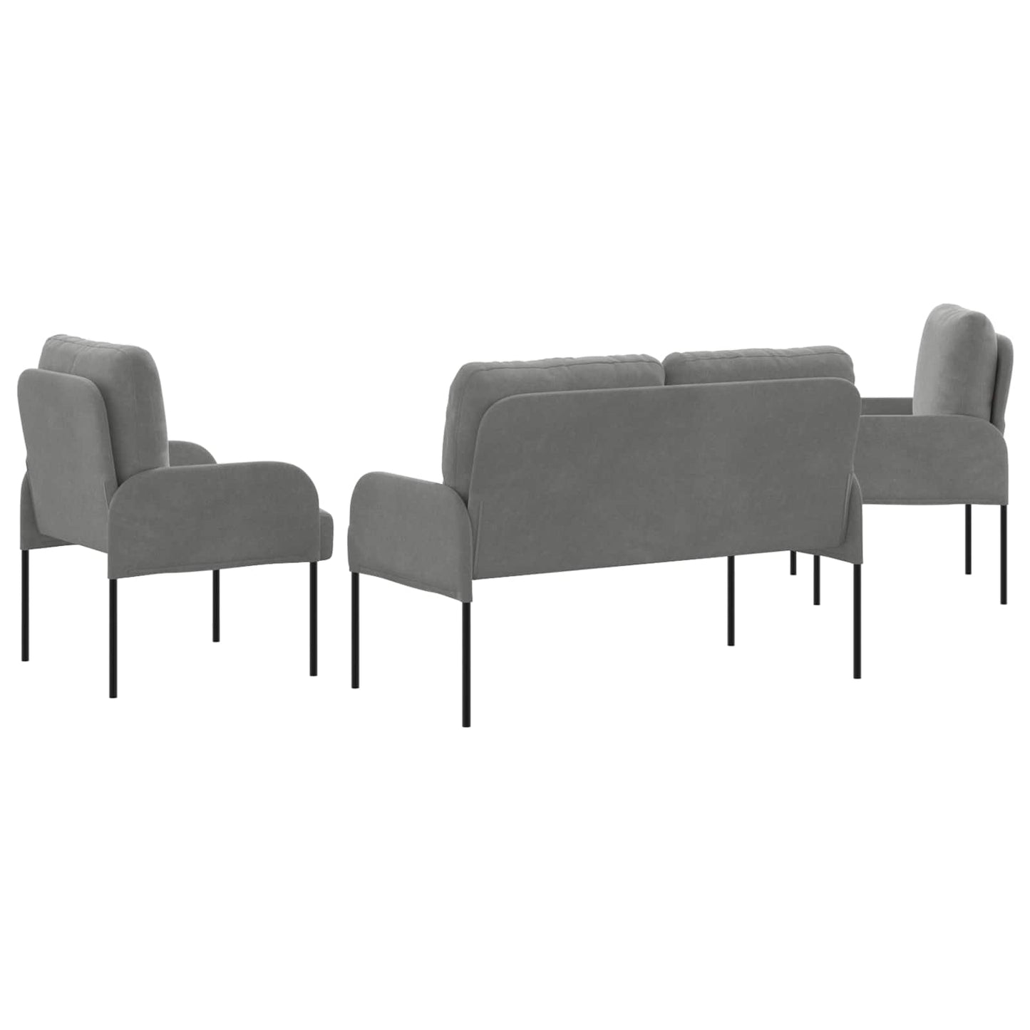 Set divani 3 pcs Grigio scuro 115 x 56 x 80 cm Legno compensato