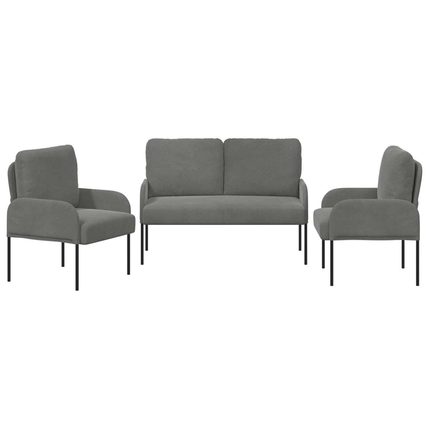 Set divani 3 pcs Grigio scuro 115 x 56 x 80 cm Legno compensato | homemem39