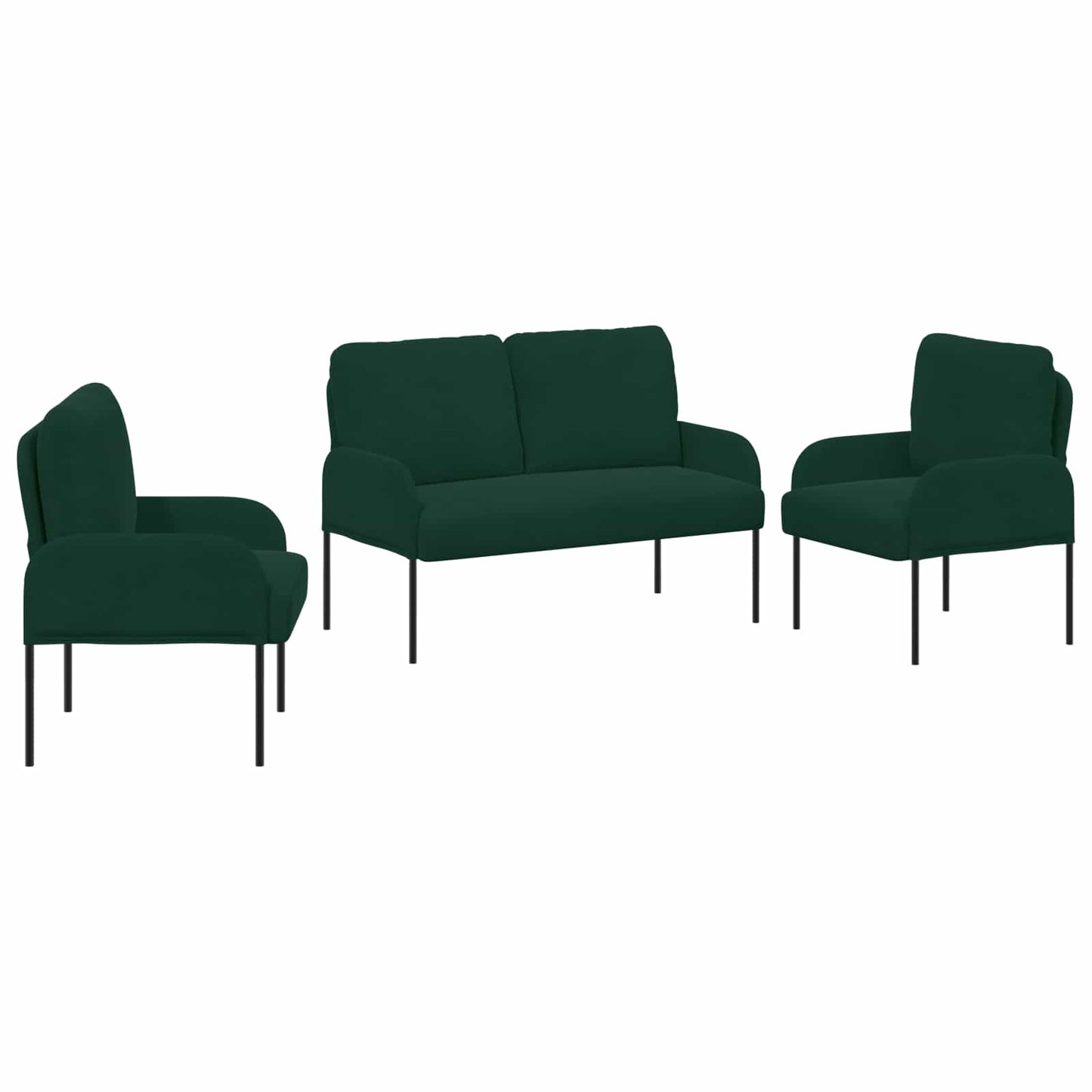 Set divani 3 pcs Verde Scuro 115 x 56 x 80 cm Legno compensato | homemem39