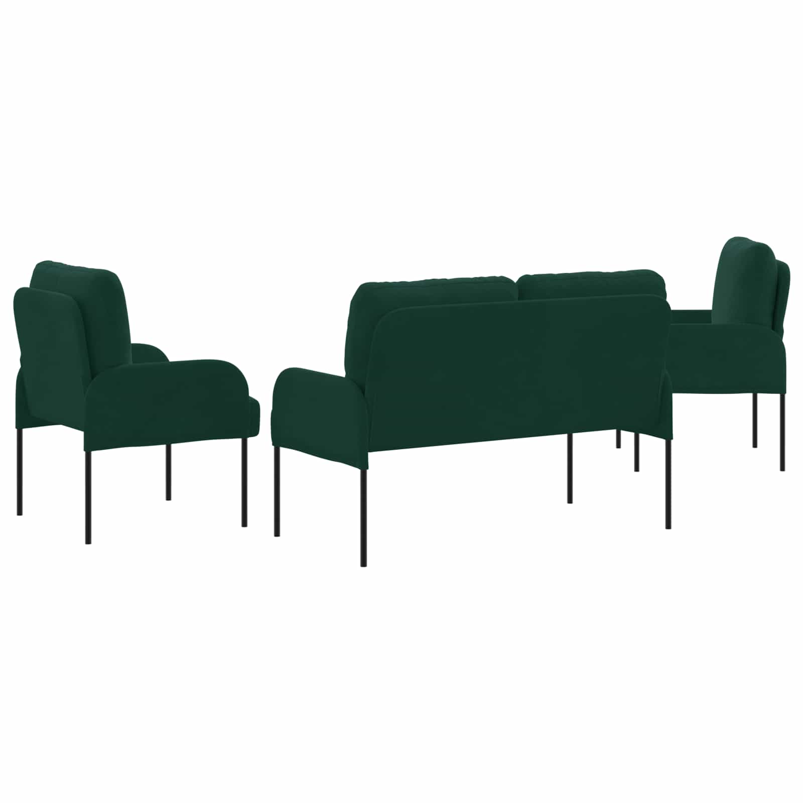 Set divani 3 pcs Verde Scuro 115 x 56 x 80 cm Legno compensato | homemem39