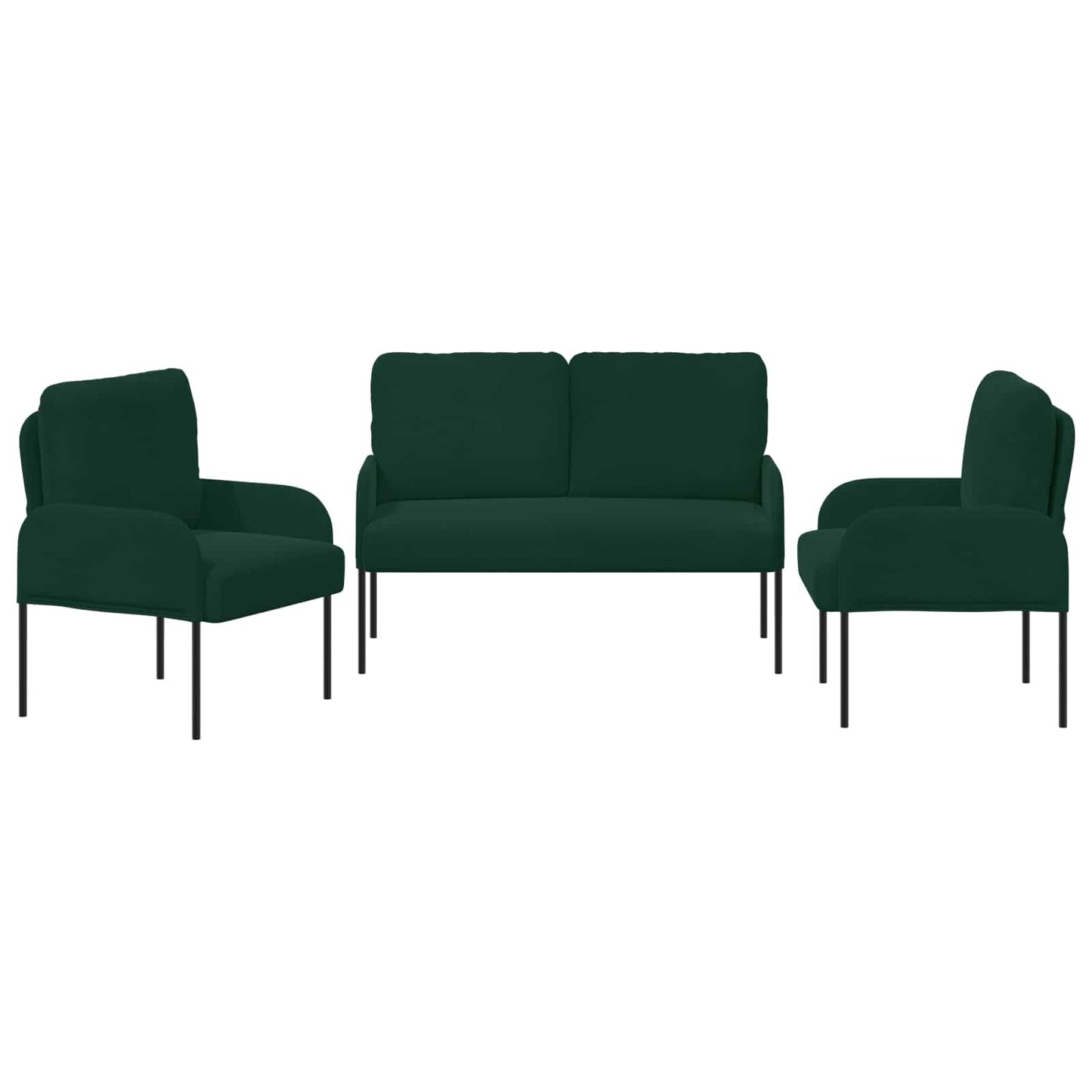Set divani 3 pcs Verde Scuro 115 x 56 x 80 cm Legno compensato | homemem39