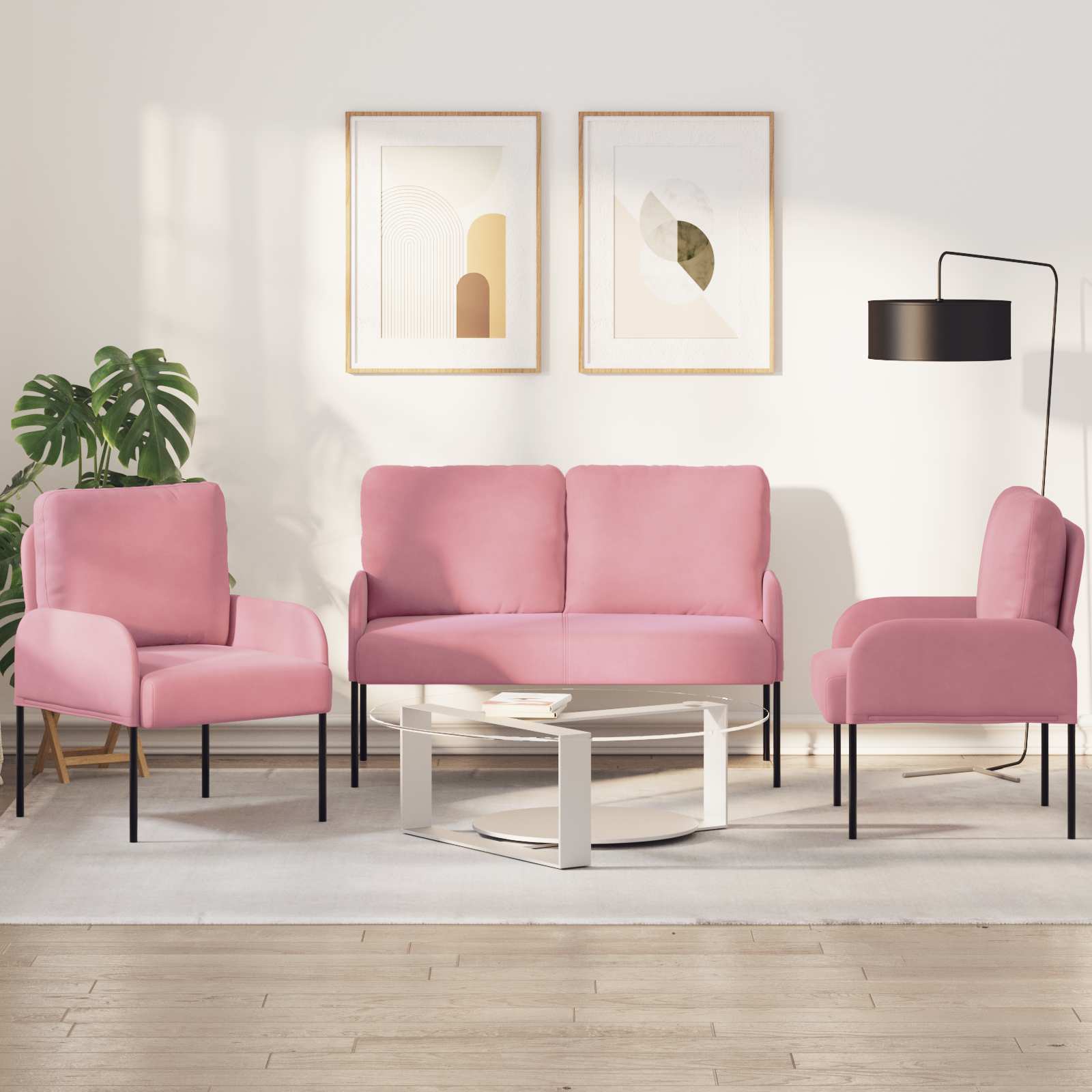 Set divani 3 pcs Rosa 115 x 56 x 80 cm Legno compensato | homemem39