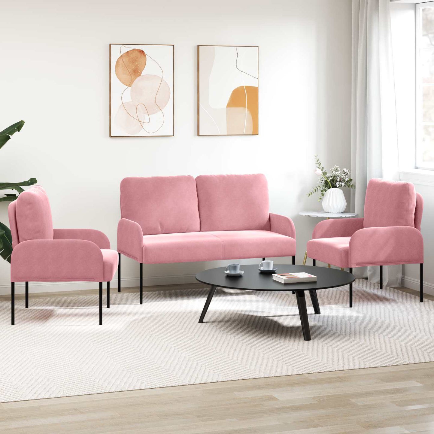 Set divani 3 pcs Rosa 115 x 56 x 80 cm Legno compensato