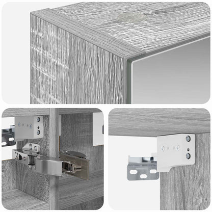 Mobiletto per specchio da bagno Grigio Sonoma 30 x 10,5 x 50 cm | homemem39