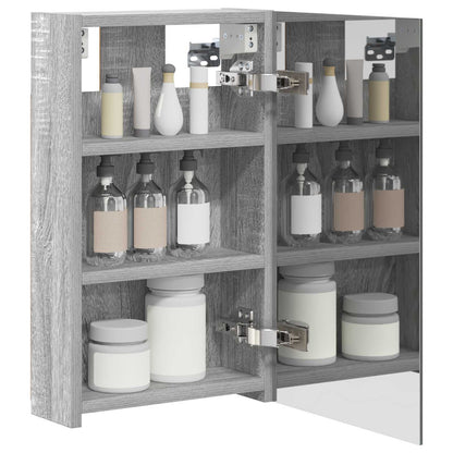 Mobiletto per specchio da bagno Grigio Sonoma 30 x 10,5 x 50 cm | homemem39
