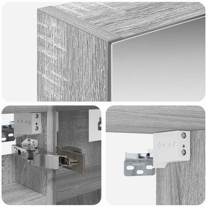 Mobiletto per specchio da bagno Grigio Sonoma 30 x 10,5 x 50 cm