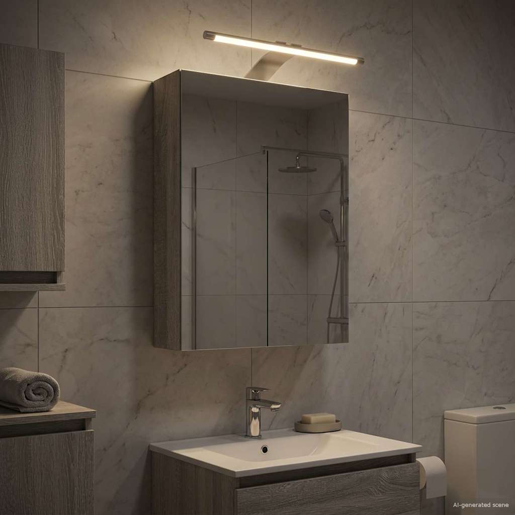 Mobiletto per specchio da bagno Grigio Sonoma 30 x 10,5 x 50 cm