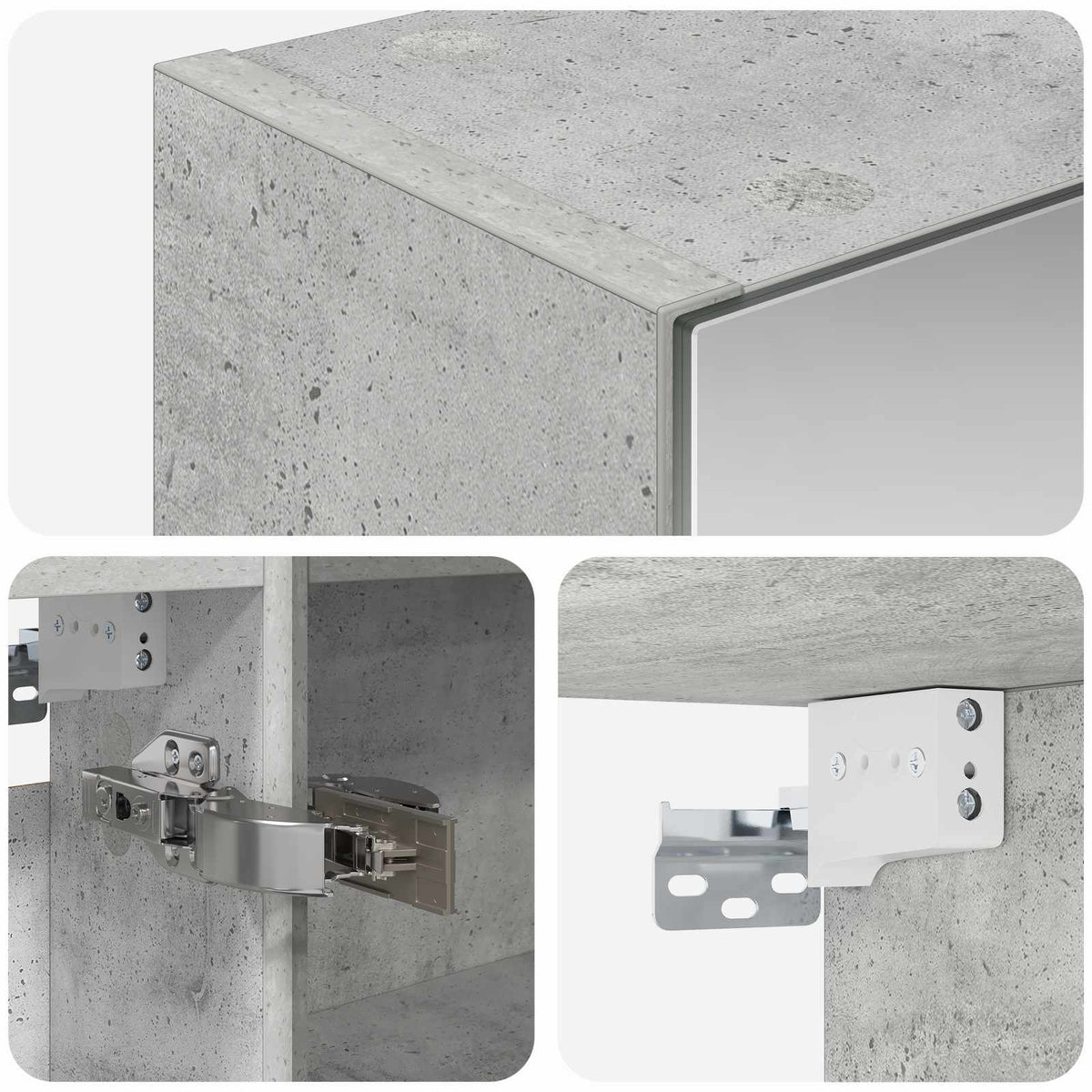 Mobiletto per specchio da bagno Grigio cemento | homemem39