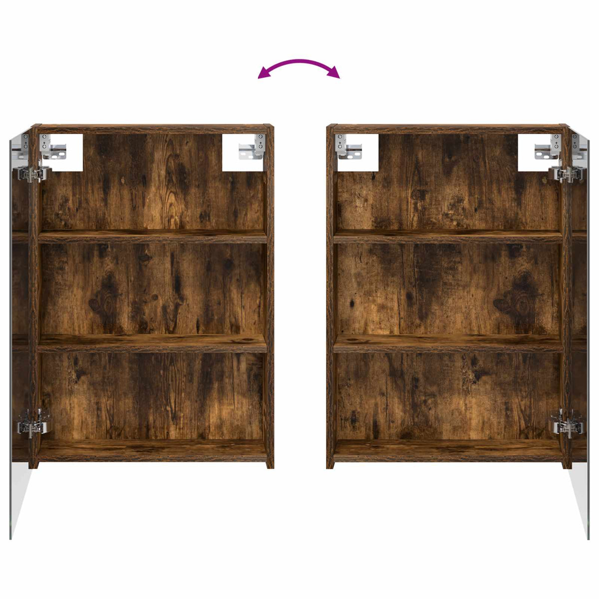 Mobiletto per specchio da bagno Rovere fumé 50 x 14,5 x 70 cm | homemem39