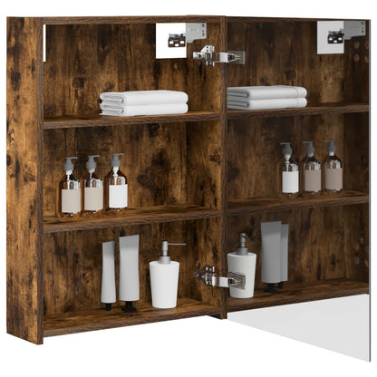Mobiletto per specchio da bagno Rovere fumé 50 x 14,5 x 70 cm | homemem39