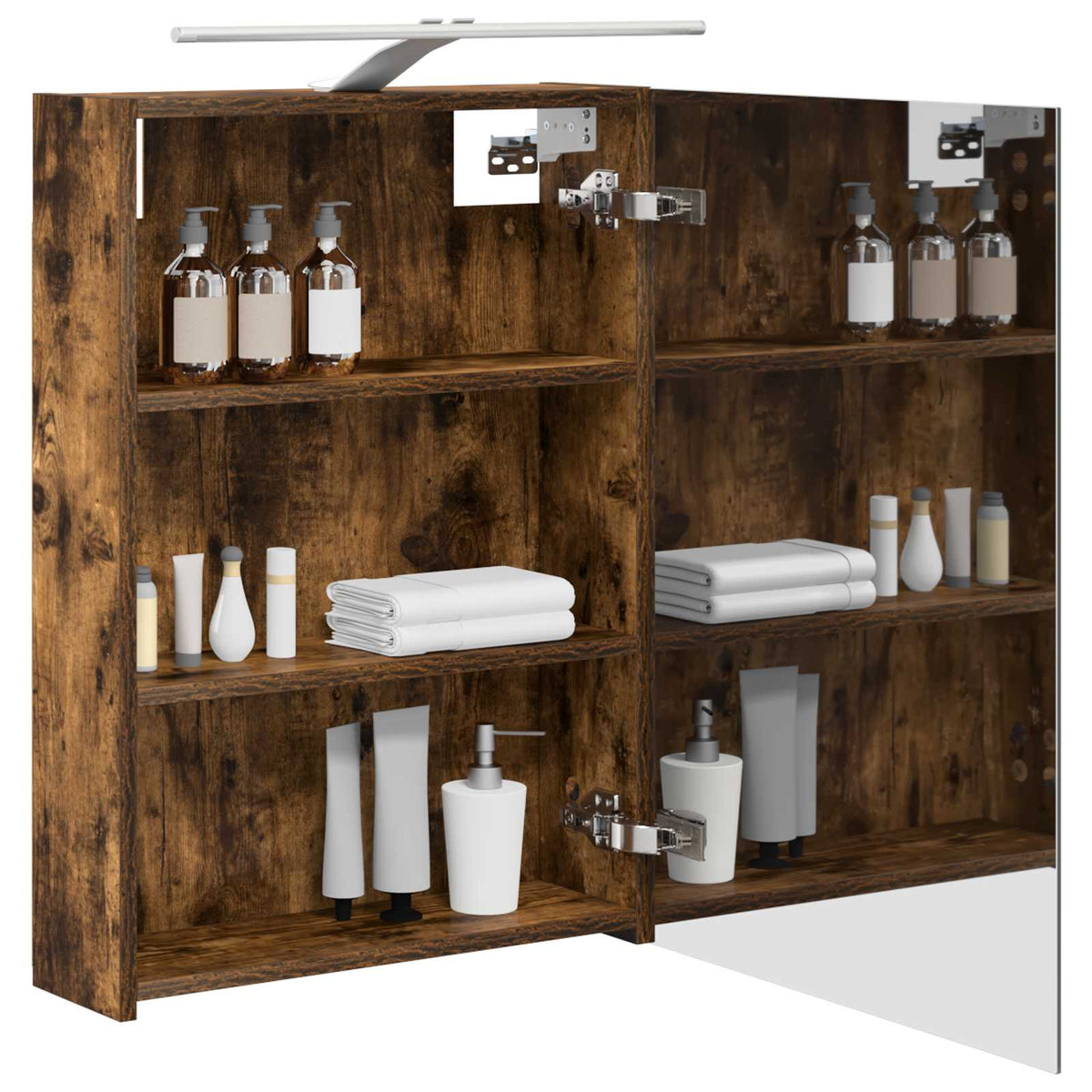 Mobiletto per specchio da bagno Rovere fumé 50 x 14,5 x 70 cm | homemem39