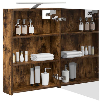 Mobiletto per specchio da bagno Rovere fumé 50 x 14,5 x 70 cm | homemem39