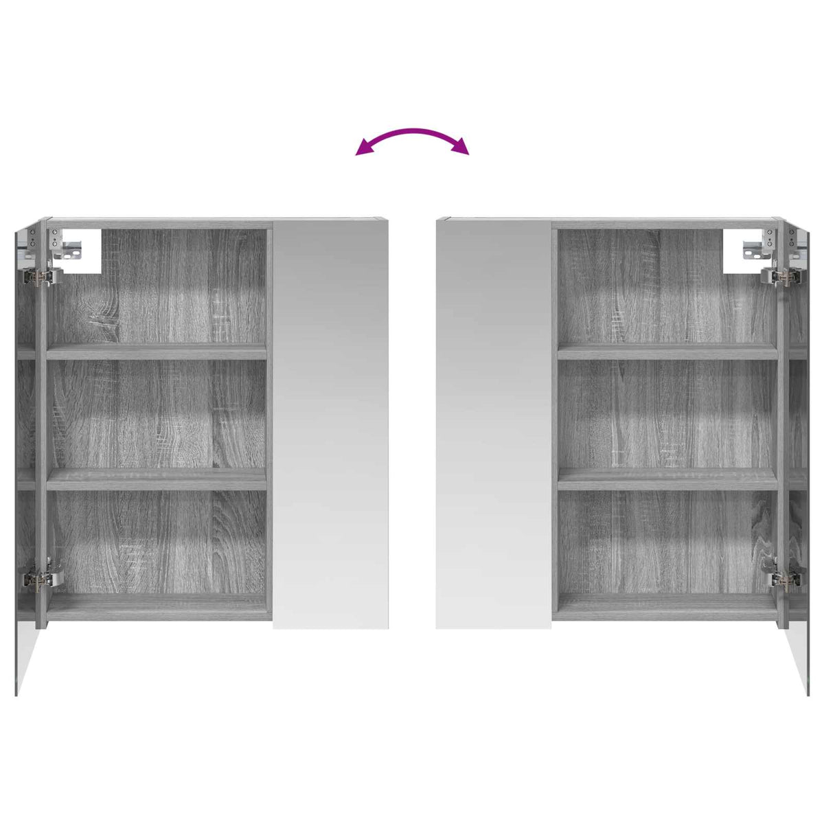 Mobiletto per specchio da bagno Grigio Sonoma 60 x 14,5 x 70 cm | homemem39