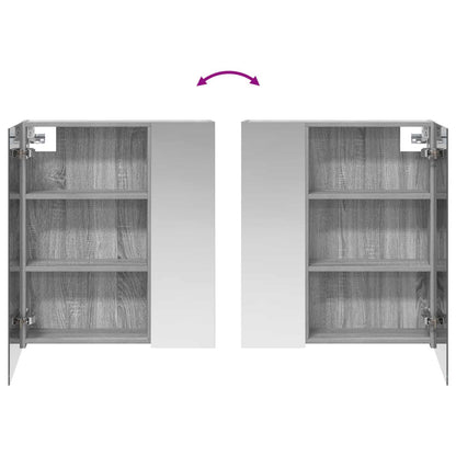 Mobiletto per specchio da bagno Grigio Sonoma 60 x 14,5 x 70 cm | homemem39