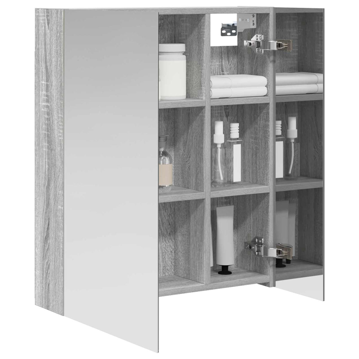 Mobiletto per specchio da bagno Grigio Sonoma 60 x 14,5 x 70 cm | homemem39