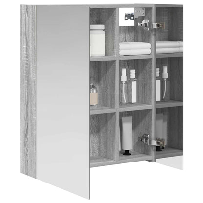 Mobiletto per specchio da bagno Grigio Sonoma 60 x 14,5 x 70 cm | homemem39
