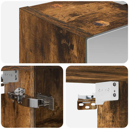 Mobiletto per specchio da bagno Rovere fumé 60 x 14,5 x 70 cm | homemem39