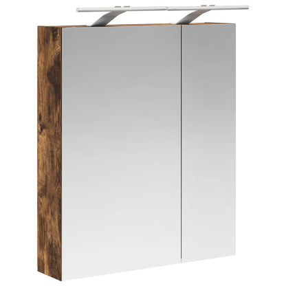 Mobiletto per specchio da bagno Rovere fumé 60 x 14,5 x 70 cm | homemem39