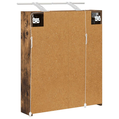 Mobiletto per specchio da bagno Rovere fumé 60 x 14,5 x 70 cm | homemem39