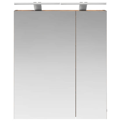 Mobiletto per specchio da bagno Rovere fumé 60 x 14,5 x 70 cm | homemem39