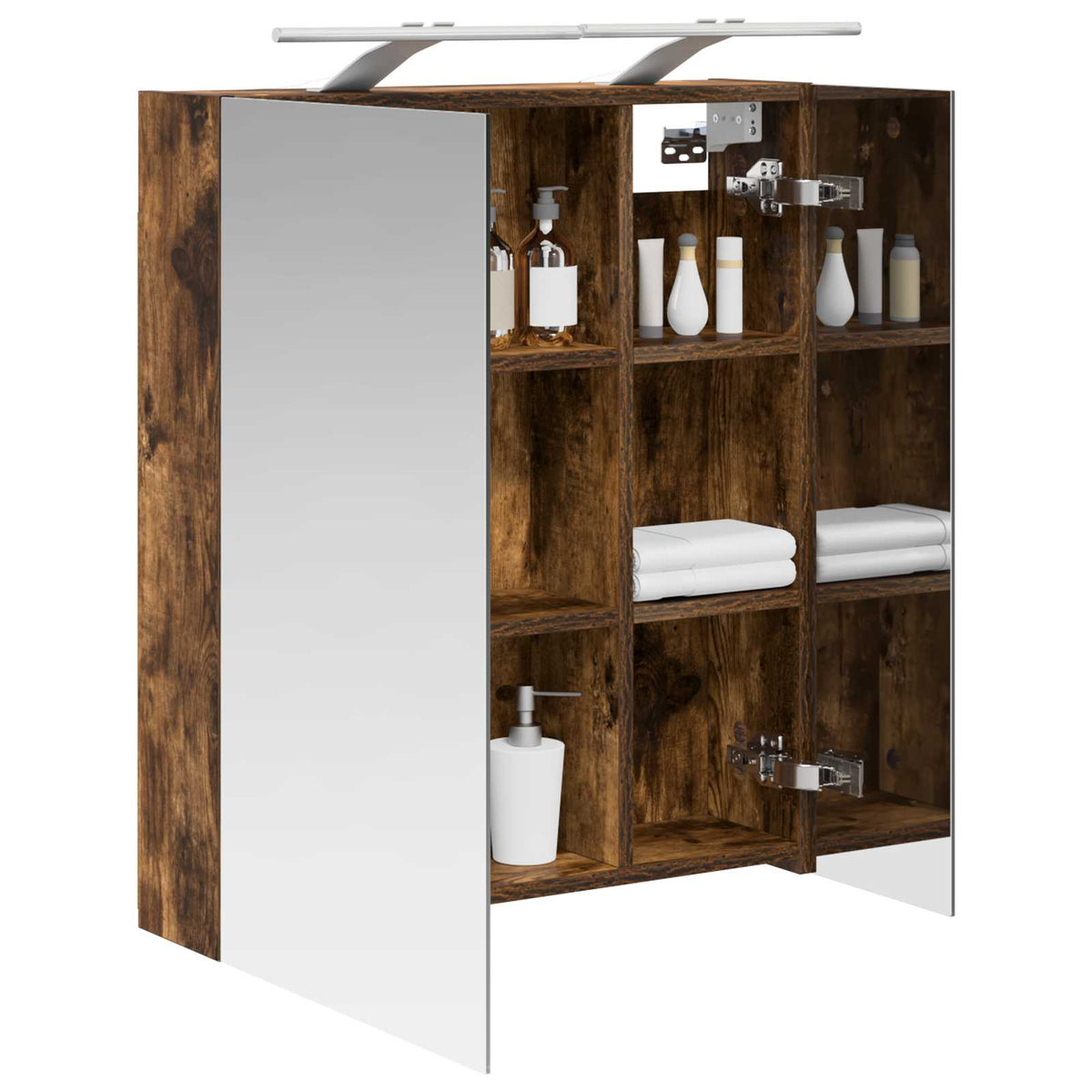 Mobiletto per specchio da bagno Rovere fumé 60 x 14,5 x 70 cm | homemem39